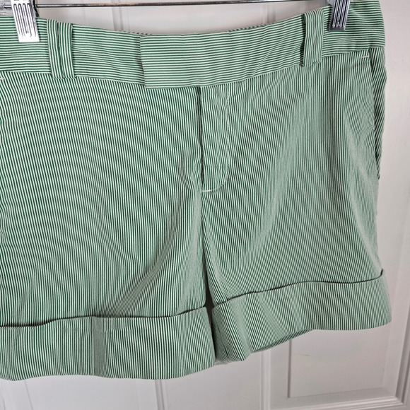 Banana Republic Martin Fit Shorts Womens 4 Green‎ Stripe Preppy Country Club - Picture 11 of 12